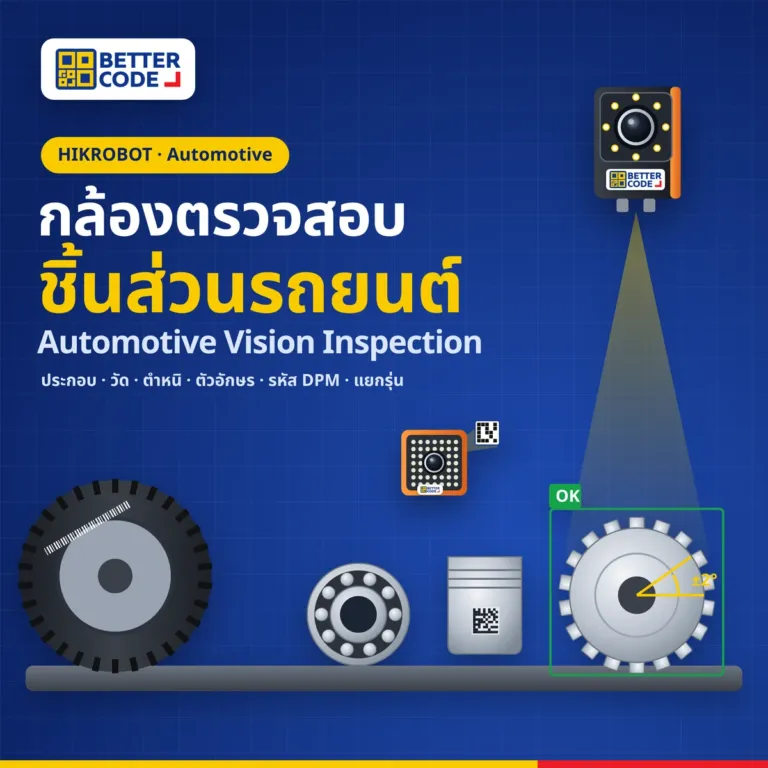 กล้องตรวจสอบชิ้นส่วนรถยนต์ ตรวจเฟือง ลูกปืน ลูกสูบ และยาง พร้อม Code Reader อ่านรหัส DPM