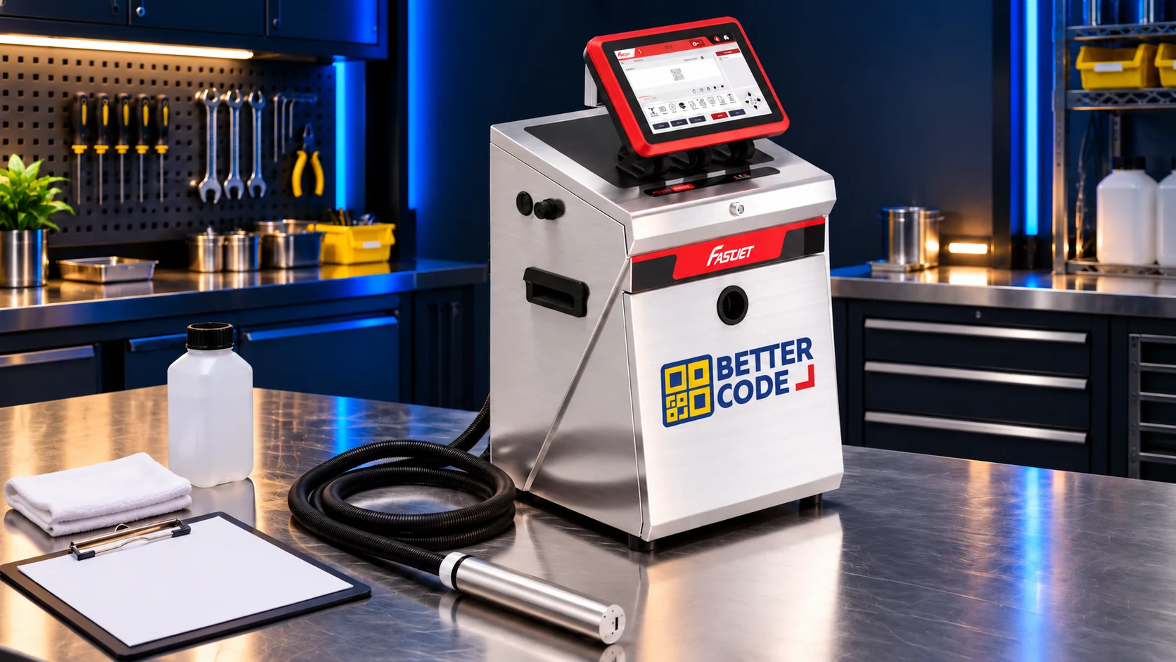 ภาพประกอบ FASTJET F650 พร้อมโลโก้ Better Code สำหรับบทความการดูแลรักษาเครื่องพิมพ์วันที่