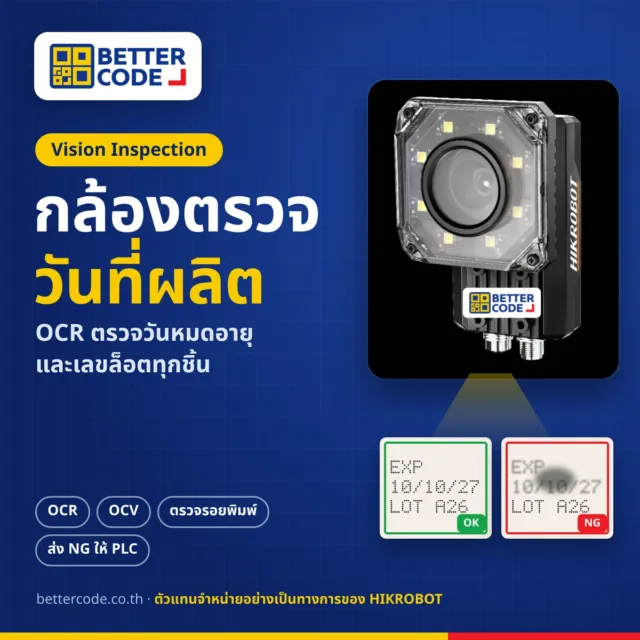 กล้องตรวจวันที่ผลิต วันหมดอายุ และเลขล็อต (OCR) ทำงานอย่างไร เลือกแบบไหนดี