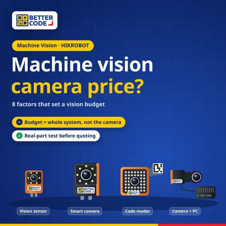 Machine vision inspection camera price: 8 factors that set the system budget, by Better Code
